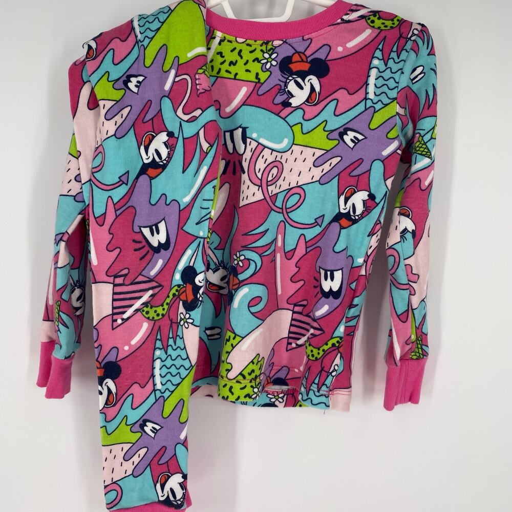 Disney x ‎ Spotted Zebra Pajamas Girls 4T Minnie Colorful Bright 2 Piece